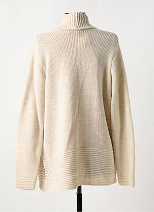 Gilet manches longues maille tricot beige COULEURS DU TEMPS femme