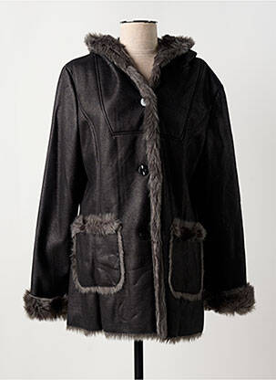 Manteau court capuche a capuche noir GUY DUBOUIS femme
