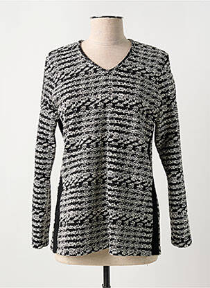 Pull coupe cintrée manches longues noir GUY DUBOUIS femme