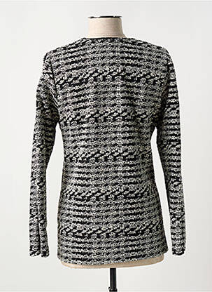 Pull tissage chiné manches longues noir GUY DUBOUIS femme