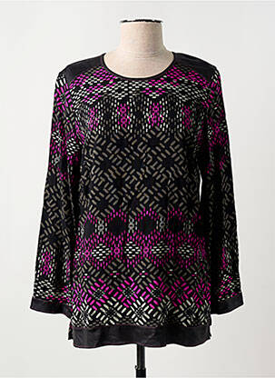Blouse col rond manches longues noir FRANCE RIVOIRE femme