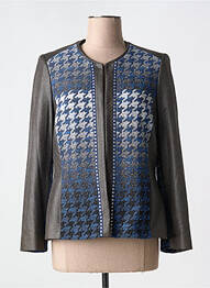 Veste casual col rond bleu MERI & ESCA femme