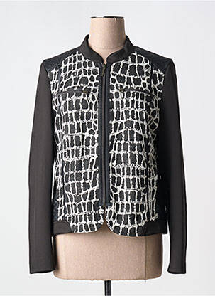 Veste casual col rond noir GUY DUBOUIS femme