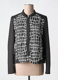 Veste casual col rond noir FRANCE RIVOIRE femme