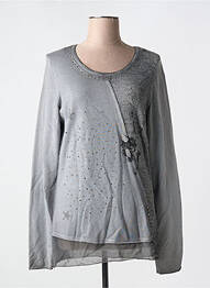 Pull tunique stretch manches longues gris MERI & ESCA femme
