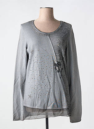 Pull tunique stretch manches longues gris MERI & ESCA femme