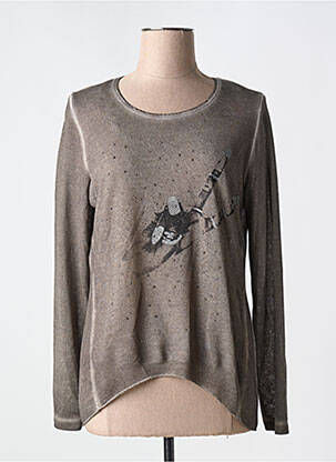 Pull coupe cintrée manches longues marron MERI & ESCA femme