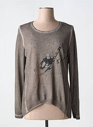 Pull coupe cintrée manches longues marron MERI & ESCA femme
