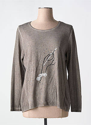 Pull coupe cintrée manches longues marron MERI & ESCA femme