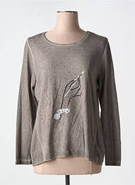 Pull coupe cintrée manches longues marron MERI & ESCA femme