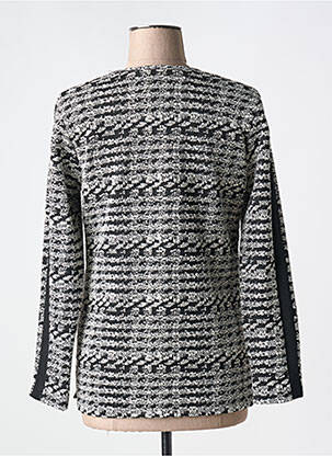 Pull tissage chiné manches longues noir GUY DUBOUIS femme