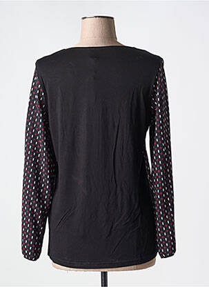 Blouse légère et transparente manches longues noir GUY DUBOUIS femme