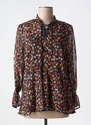 Blouse légère et transparente manches longues orange GUY DUBOUIS femme