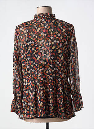 Blouse légère et transparente manches longues orange GUY DUBOUIS femme