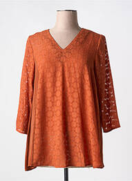 Tunique manches longues tissage crêpe orange MERI & ESCA femme