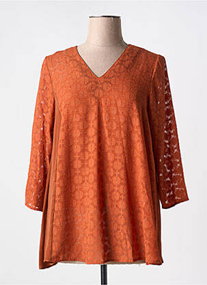 Tunique manches longues tissage crêpe orange MERI & ESCA femme