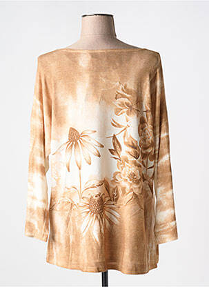 Top tissage jersey manches longues beige COULEURS DU TEMPS femme