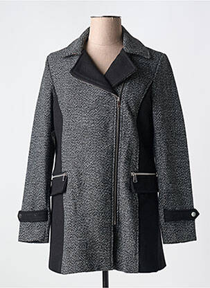 Manteau court manches longues sans capuche gris MERI & ESCA femme