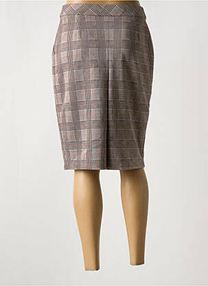 Jupe mi-longue coupe droite marron MERI & ESCA femme