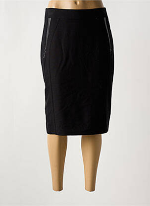 Jupe mi-longue taille à pinces noir FRANCE RIVOIRE femme