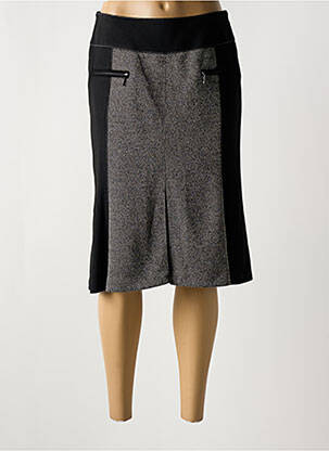 Jupe mi-longue stretch noir GUY DUBOUIS femme