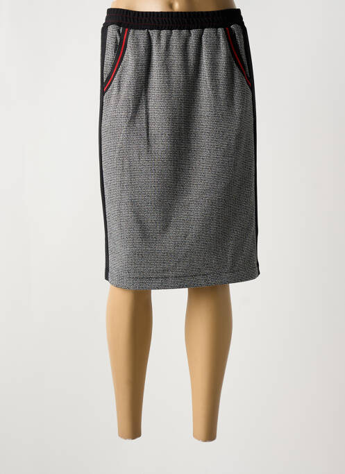 Jupe mi-longue stretch noir GUY DUBOUIS femme