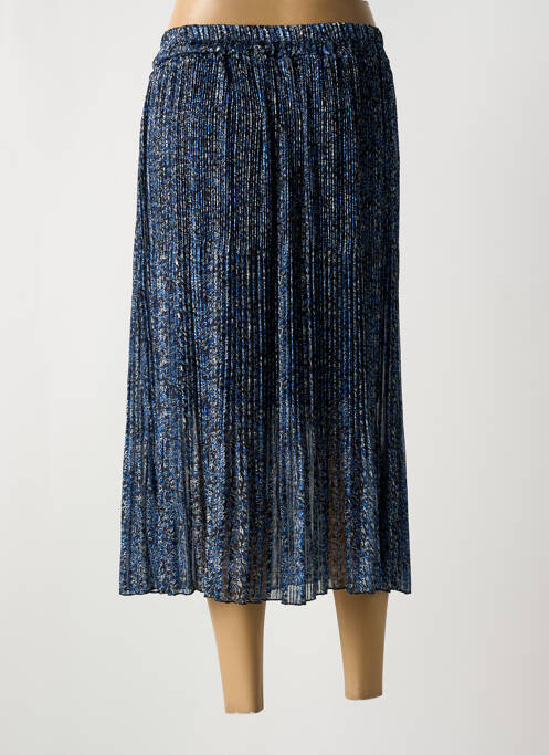 Jupe mi-longue bleu COULEURS DU TEMPS pour femme