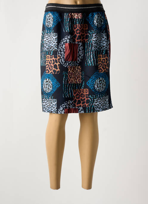 Jupe mi-longue bleu GUY DUBOUIS pour femme