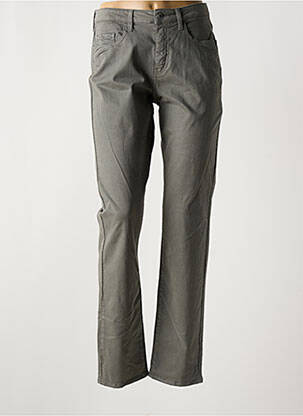 Pantalon droit fermeture zippée sous rabat boutonné gris GUY DUBOUIS femme