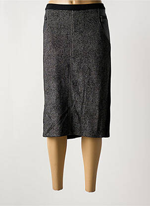 Jupe mi-longue coupe droite gris GUY DUBOUIS femme