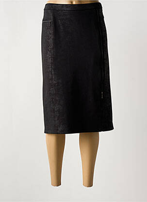 Jupe mi-longue coupe droite noir FRANCE RIVOIRE femme