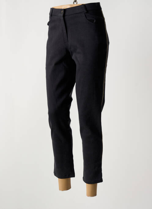 Pantalon 7/8 fermeture zippée sous rabat boutonné gris MERI & ESCA femme