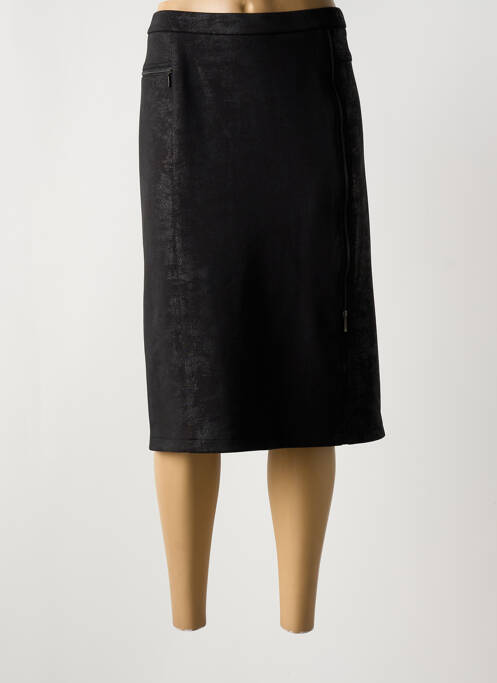 Jupe mi-longue coupe droite noir FRANCE RIVOIRE femme