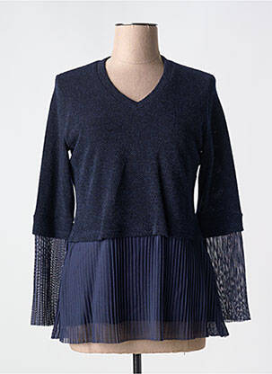 Pull col v manches longues bleu MERI & ESCA femme