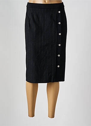 Jupe mi-longue coupe droite noir GUY DUBOUIS femme