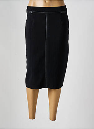 Jupe mi-longue fermeture zippée au dos noir FRANCE RIVOIRE femme