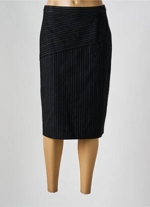 Jupe mi-longue coupe droite noir GUY DUBOUIS femme