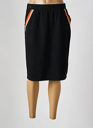 Jupe mi-longue coupe droite noir GUY DUBOUIS femme
