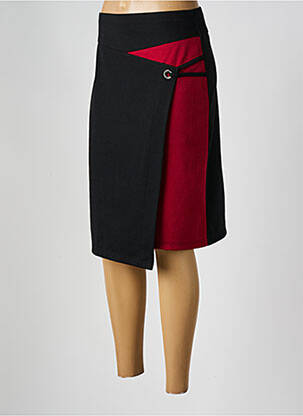Jupe mi-longue coupe droite noir FRANCE RIVOIRE femme