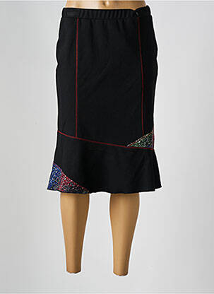 Jupe mi-longue coupe droite noir GUY DUBOUIS femme