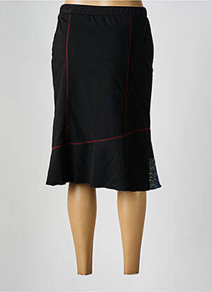 Jupe mi-longue coupe droite noir GUY DUBOUIS femme