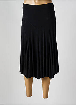Jupe mi-longue stretch noir GUY DUBOUIS femme