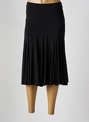 Jupe mi-longue stretch noir GUY DUBOUIS femme