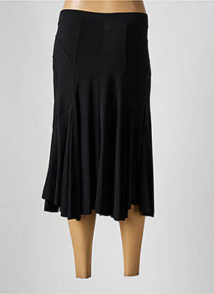 Jupe mi-longue stretch noir GUY DUBOUIS femme