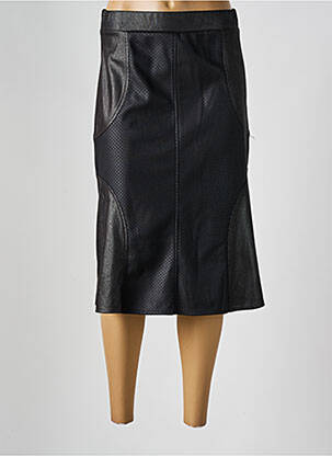 Jupe mi-longue coupe évasée noir FRANCE RIVOIRE femme