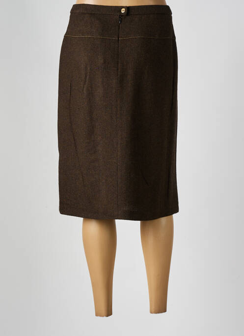 Jupe mi-longue marron GUY DUBOUIS pour femme
