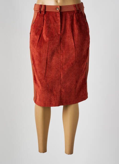 Jupe mi-longue orange MERI & ESCA pour femme