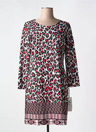 Robe mi-longue coupe fluide manches longues rouge FRANCE RIVOIRE femme