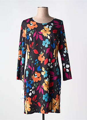 Robe mi-longue coupe fluide manches longues rouge FRANCE RIVOIRE femme