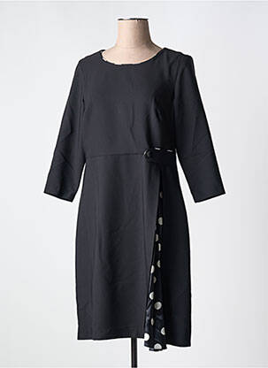 Robe mi-longue manches 3/4 manches 3/4 noir GUY DUBOUIS femme